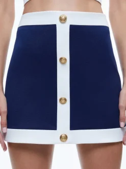 Colton Colorblock Button Front Mini Skirt
