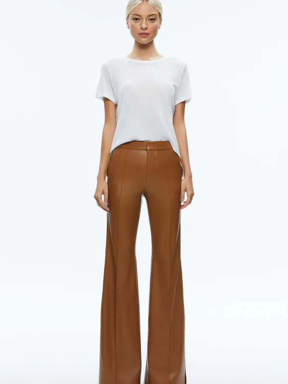 Danette Vegan Leather Split Hem Trousers