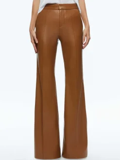 Danette Vegan Leather Split Hem Trousers