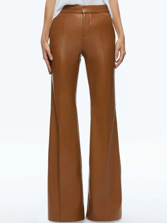 Danette Vegan Leather Split Hem Trousers