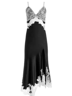 Daphne Lace Asymmetrical Slit Midi Dress