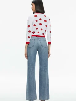 Daroda Kiss Crewneck Cropped Cardigan