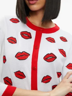 Daroda Kiss Crewneck Cropped Cardigan