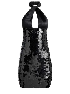 Dedra Embellished Twist Neck Mini Dress