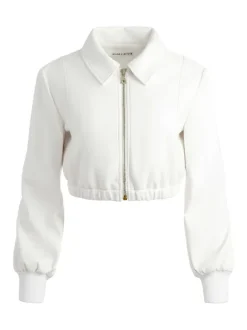 Della Cropped Vegan Leather Jacket