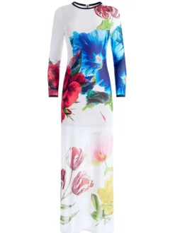 Delora Long Sleeve Crew Neck Maxi Dress