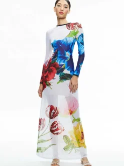 Delora Long Sleeve Crew Neck Maxi Dress