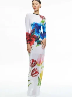 Delora Long Sleeve Crew Neck Maxi Dress