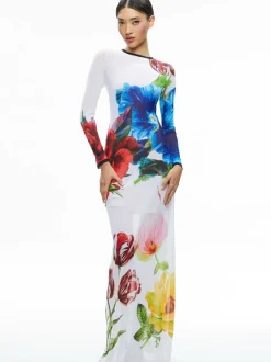 Delora Long Sleeve Crew Neck Maxi Dress