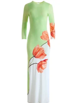 Delora Open Back Crew Neck Maxi Dress