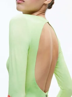Delora Open Back Crew Neck Maxi Dress