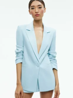 Denny Notch Collar Boyfriend Plazer + Conry Pleated Short