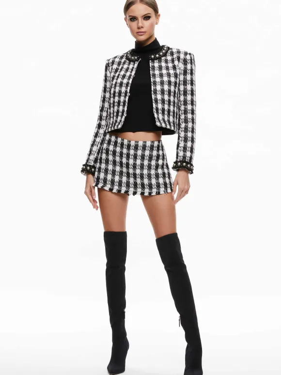 Deon Two-Fer Tweed Jacket + Mace Tweed Mini Skort