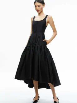 Diana Sleeveless Structured Midi Dress