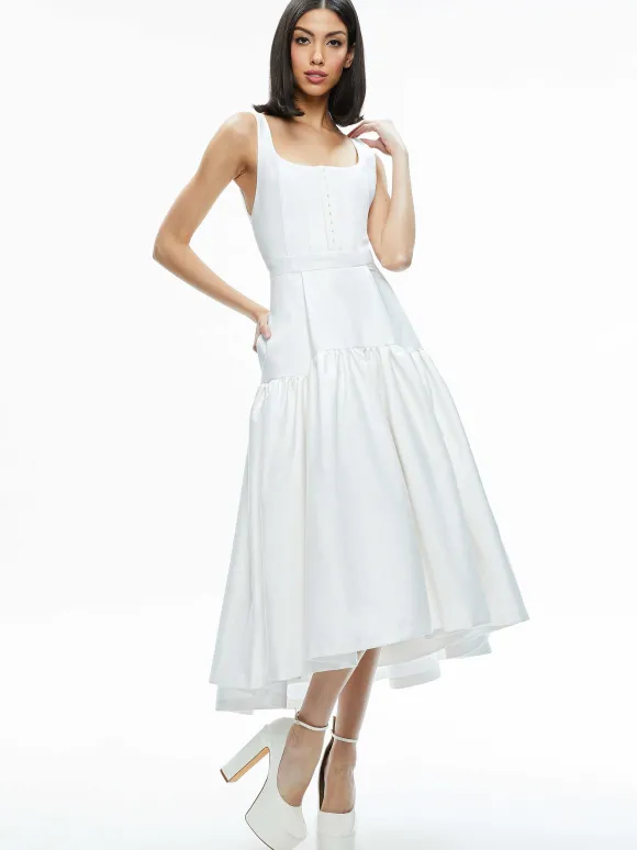 Diana Sleeveless Structured Midi Dress