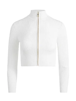 Dorris Ribbed Zip Up Cardigan
