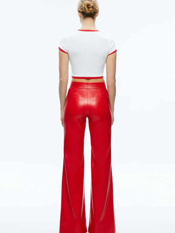 Dylan High Waisted Vegan Leather Wide Leg Pant
