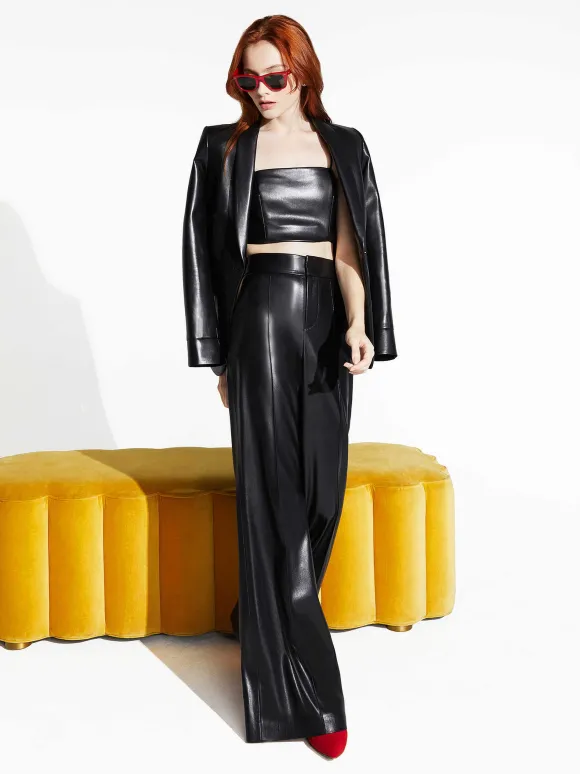 Dylan Vegan Leather Wide Leg Pant