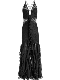 Edera Ruffle Lace Maxi Gown