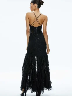 Edera Ruffle Lace Maxi Gown