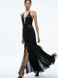 Edera Ruffle Lace Maxi Gown