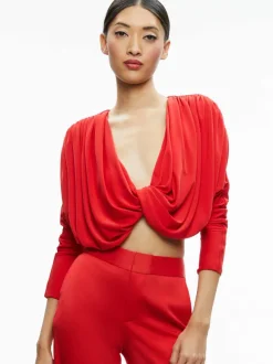 Elda Twisted Draped Cropped Top