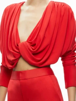 Elda Twisted Draped Cropped Top