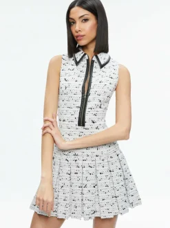 Ellis Tweed Box Pleat Dress
