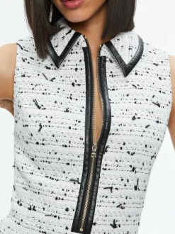 Ellis Tweed Box Pleat Dress