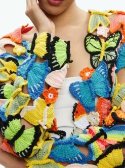 Fawn Butterfly Crochet Cardigan