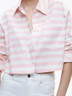 Finely Cropped Oversized Button Down Shirt