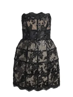 Gerda Strapless Sequin Lace Mini Gown