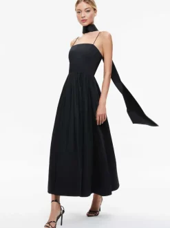 Glynis Spaghetti Strap Scarf Midi Dress