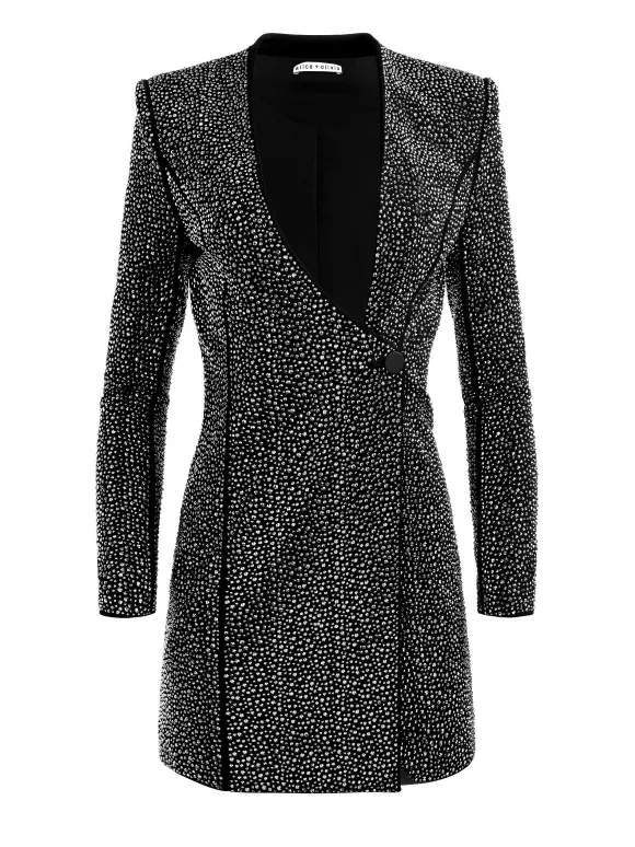 Guenda Embellished Curved Neckline Blazer Dress