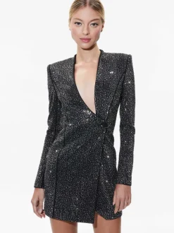 Guenda Embellished Curved Neckline Blazer Dress