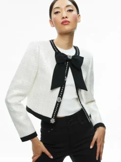 Gwyneth Embellished Cropped Bow Jacket