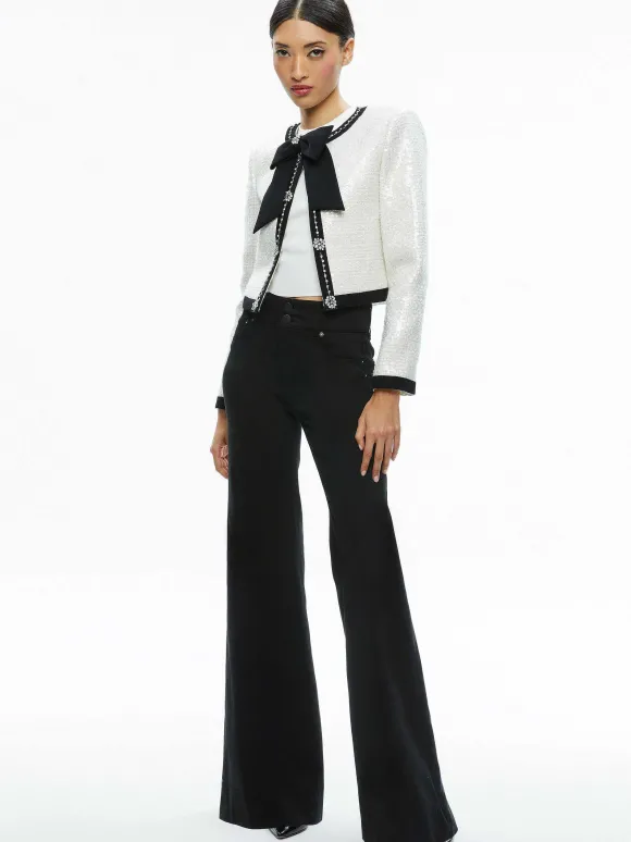 Gwyneth Embellished Cropped Bow Jacket