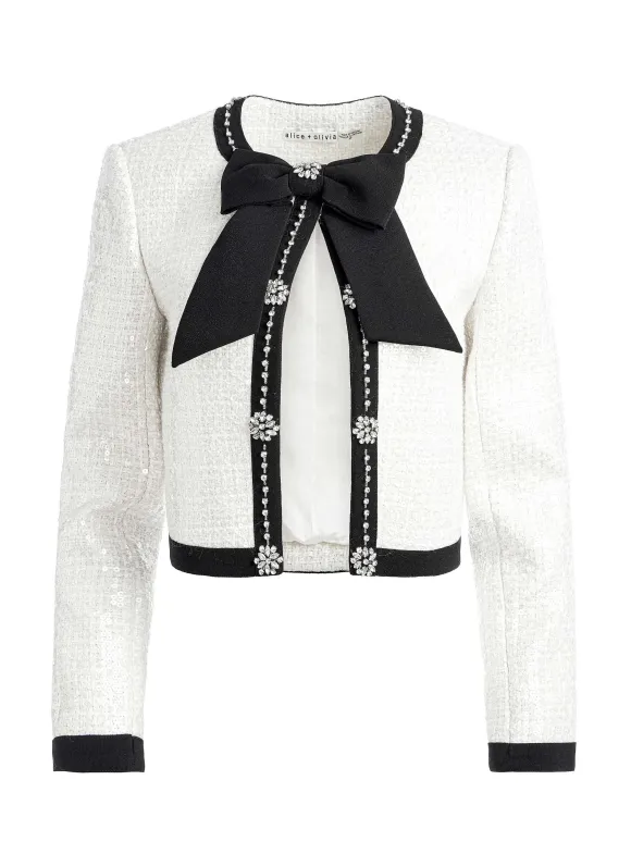 Gwyneth Embellished Cropped Bow Jacket