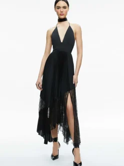 Hannah Deep V-Neck Scarf Maxi Dress