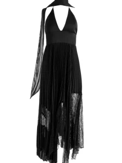 Hannah Deep V-Neck Scarf Maxi Dress