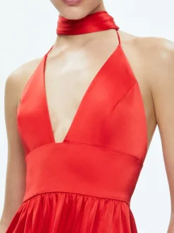 Hannah Deep V-Neck Scarf Maxi Dress