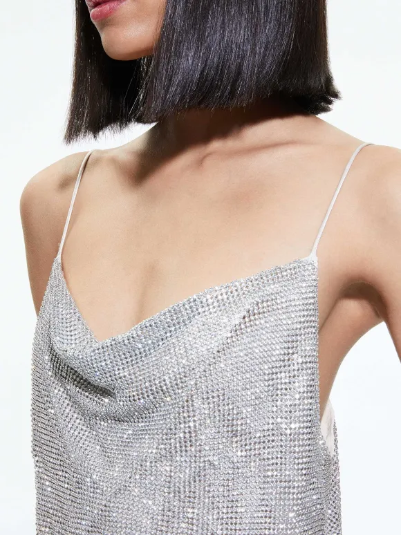 Harmon Crystal Chainmail Slip Tank