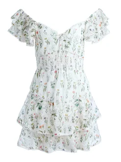 Hartford Smocked Bustier Tiered Mini Dress