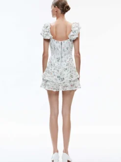 Hartford Smocked Bustier Tiered Mini Dress