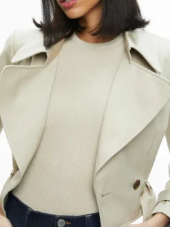 Hayley Cropped Trench Coat With Belt
