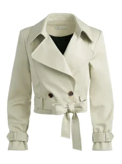 Hayley Cropped Trench Coat With Belt