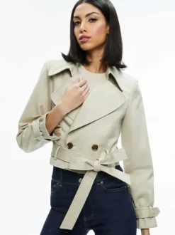 Hayley Cropped Trench Coat With Belt