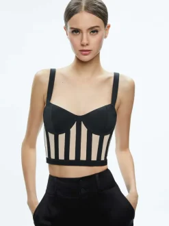 Helene Striped Bustier Top