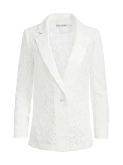 Judith Sheer Lace Shawl Collar Blazer
