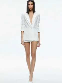 Judith Sheer Lace Shawl Collar Blazer